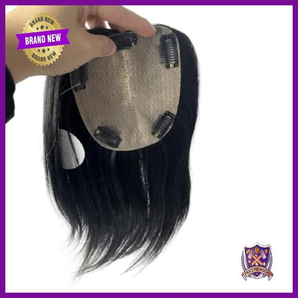 Silk Base Human Hair Topper 12x13cm 5 Clips Spot Bald Coverage main image 4